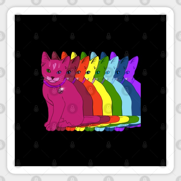 Rainbow Kitty Eight Kitties of ROYGBIV Feeling At Home Sticker by ElsewhereArt